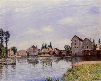 阿爾弗萊德 西斯萊 The Loing Flowing under the Moret Bridge